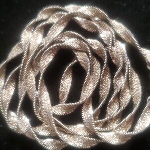 Vntg Sterling Silver 925 Twisted Herri Chain Necklace made In Italy 13.1 grms